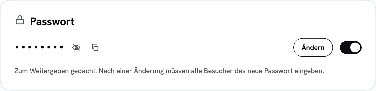 Bereich zum Setzen eines Seitenpassworts